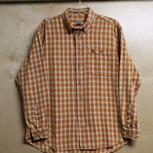 Beretta 100% Cotton Plaid Button Up Men's Sz Lg
